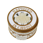 Joseph Studio Baptism Keepsake Box - One Lidded Box 1.5 Inch, Polyresin - Crist Shell Lamb 606062 (61792)