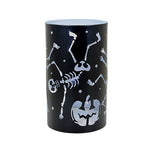 Tag Dancing Skeleton Hurricane - One Metal Candle Holder 6.75 Inch, Metal - Pumpkins Stars Candle Holder G17409 (61813)