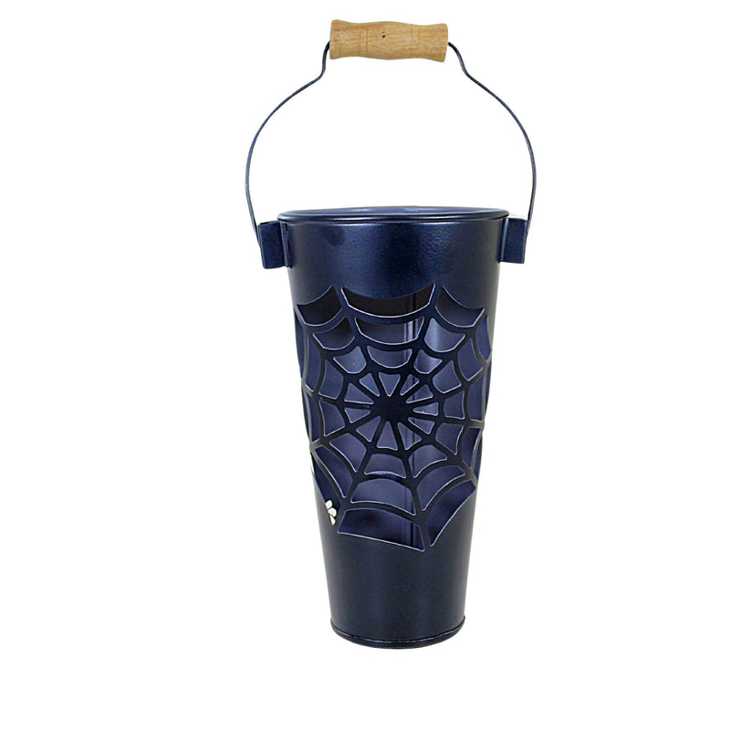 Tag Spider Web Candle Bucket - One Candle Holder 14 Inch, Metal - Swivel Wooden Handle G17411 (61814)