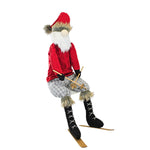 Ganz Santa Skiing Shelf Sitter - One Plush Figurine 27 Inch, Polyester - Cable Sweater Plaid Pants Mx188140 (61865)