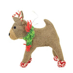 Ganz Peppermint Reindeer - One Plush Figurine 7 Inch, Wood - Peppermint Stick Antlers Mx189866 (61886)