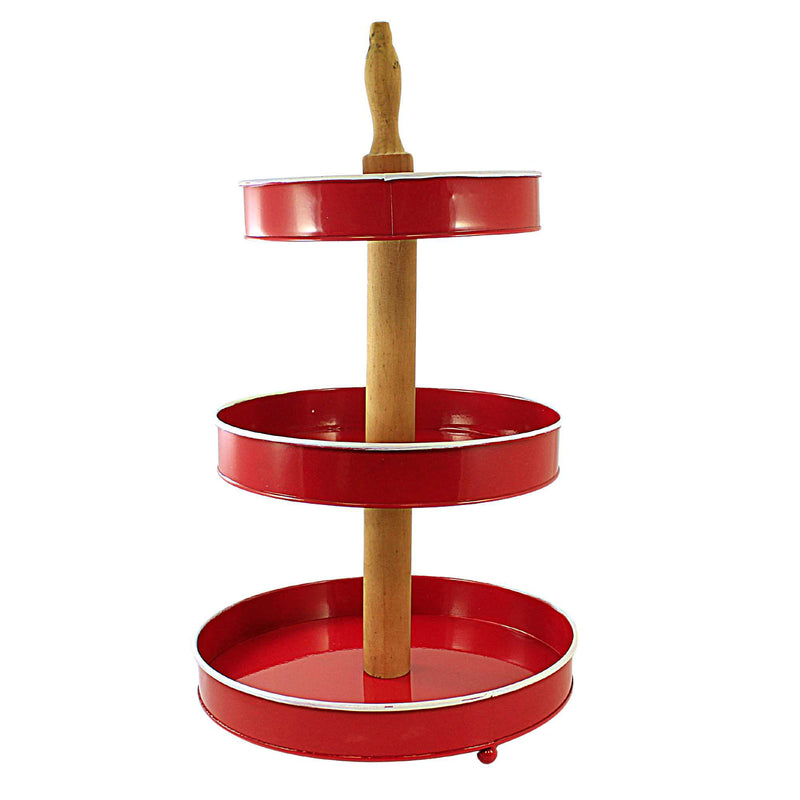 Ganz Red/White 3 Tier Pedestal Stand - - SBKGifts.com