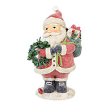 Ganz Glittery Santa With Cardinal Figurine - One Santa Figurine 10.25 Inch, Polyresin - Red Bird Presents Wreath Mx187406 (61908)