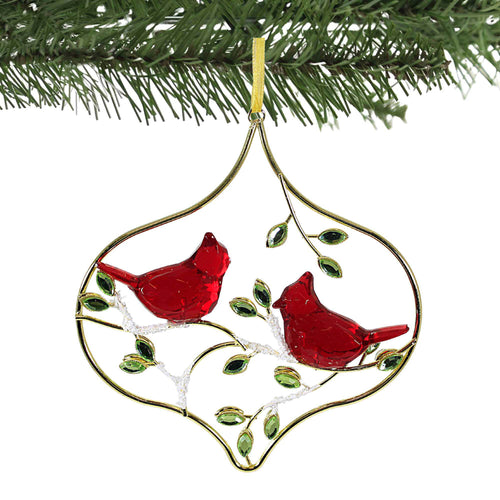 Crystal Expressions Cardinal Perched On Snowy Branch Ornament - - SBKGifts.com