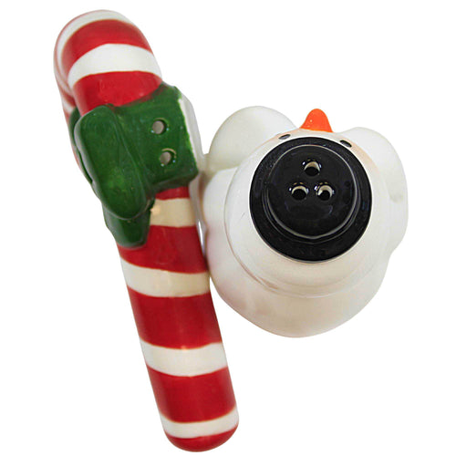 Ganz Snowman/Candy Cane Salt And Pepper Shakers - - SBKGifts.com