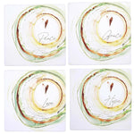 Ganz Watercolor Coaster Set - Four Coasters 4 Inch, Ceramic - Love Hope Peace Grace Mx188798 (61952)