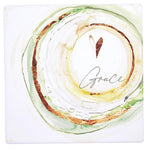 Ganz Watercolor Coaster Set - Four Coasters 4 Inch, Ceramic - Love Hope Peace Grace Mx188798 (61952)