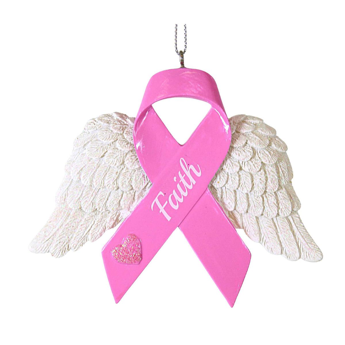 (61982) Pink Ribbon Wing Ornament