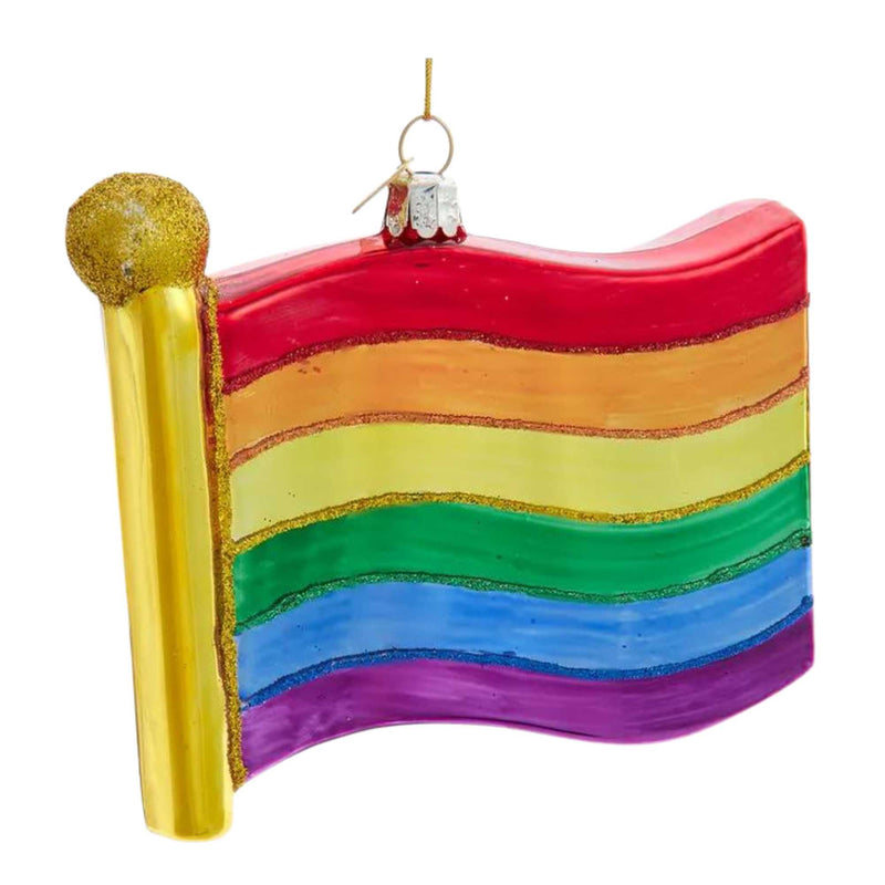 Noble Gems Pride Flag Ornament - One Ornament 3.75 Inch, Glass - Rainbow Nb1729 (61985)