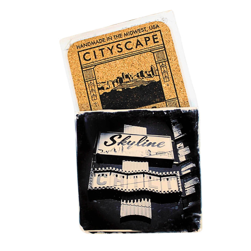 Cityscape Tiles Skyline Chili - One Coaster 4.25 Inch, Ceramic - Cincinnati Spaghetti Skylinechili (61997)
