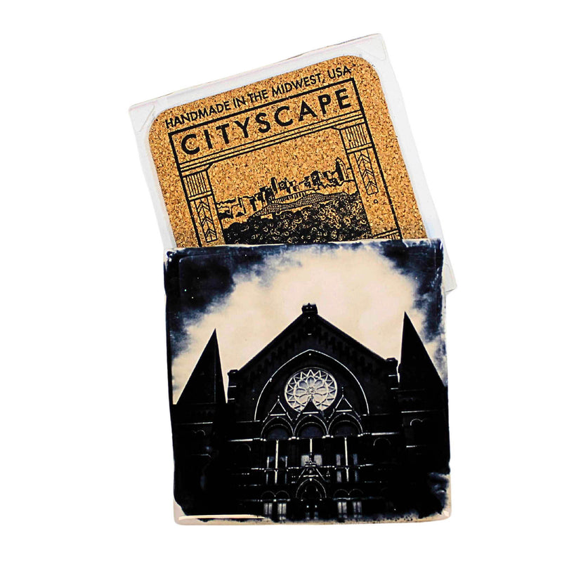 Cityscape Tiles Music Hall - One Coaster 4.25 Inch, Ceramic - Musicians Symphony Musichall (61998)