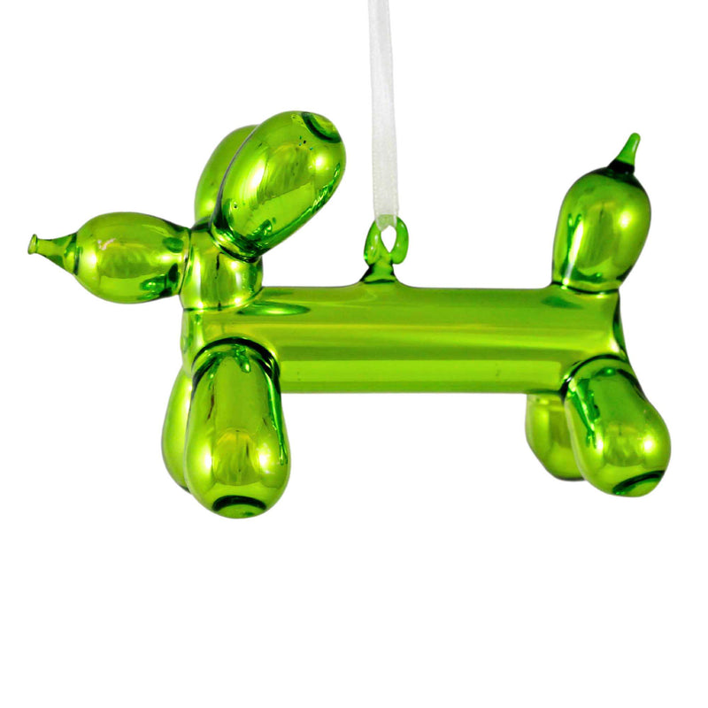 Kat + Annie Green Balloon Dog - One Ornament 2.25 Inch, Glass - Christmas Ornament 71853 (62031)
