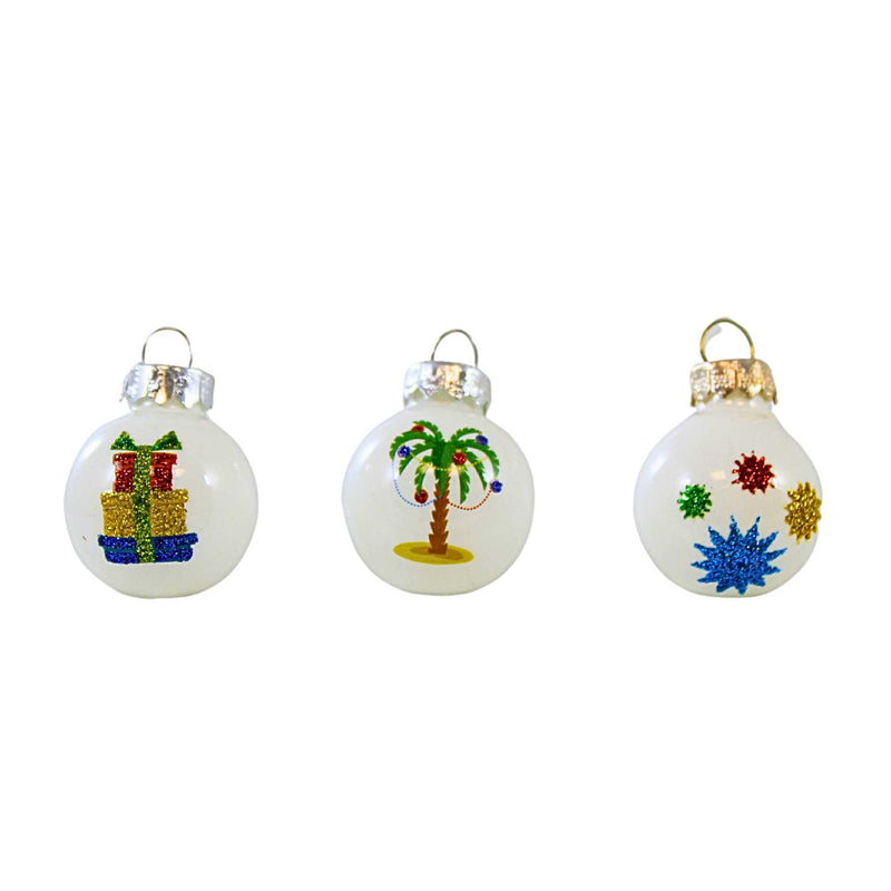 (62089) Palm Trees & Packages Ornament Set