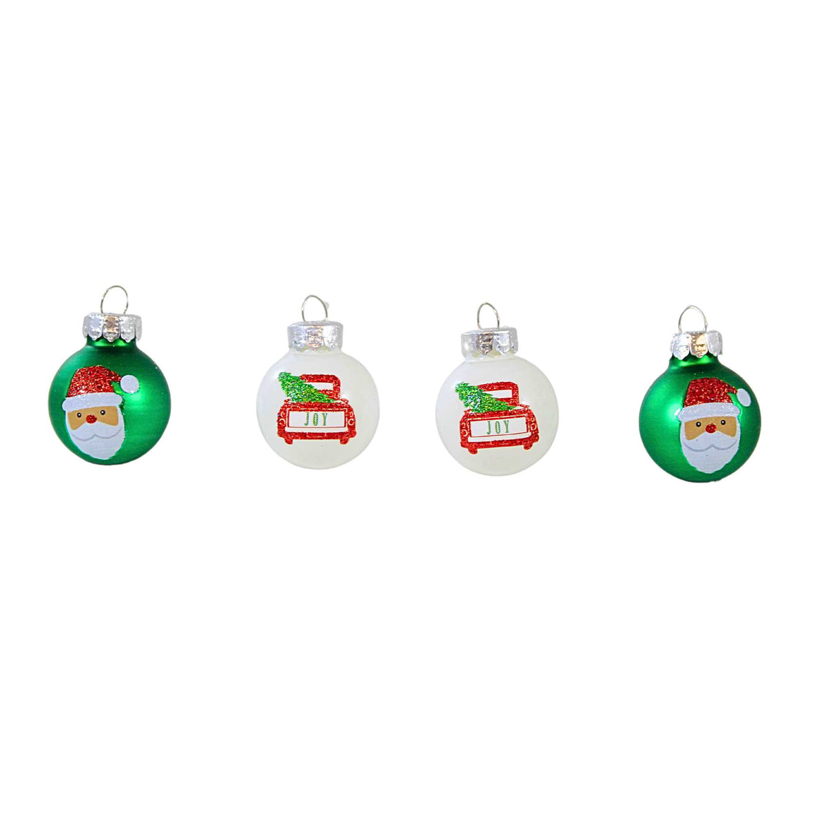 (62098) Santa And Truck Ball Ornament Set