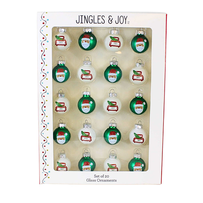 Craftoutlet.Com Santa And Truck Ball Ornament Set - - SBKGifts.com