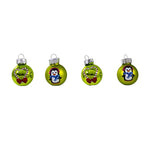 Craftoutlet.Com Penguins And Candy Cane Hearts Ball Ornament Set - 20 Mini Ball Ornaments 1.25 Inch, Glass - Mini Ball Ornaments 87946 (62101)