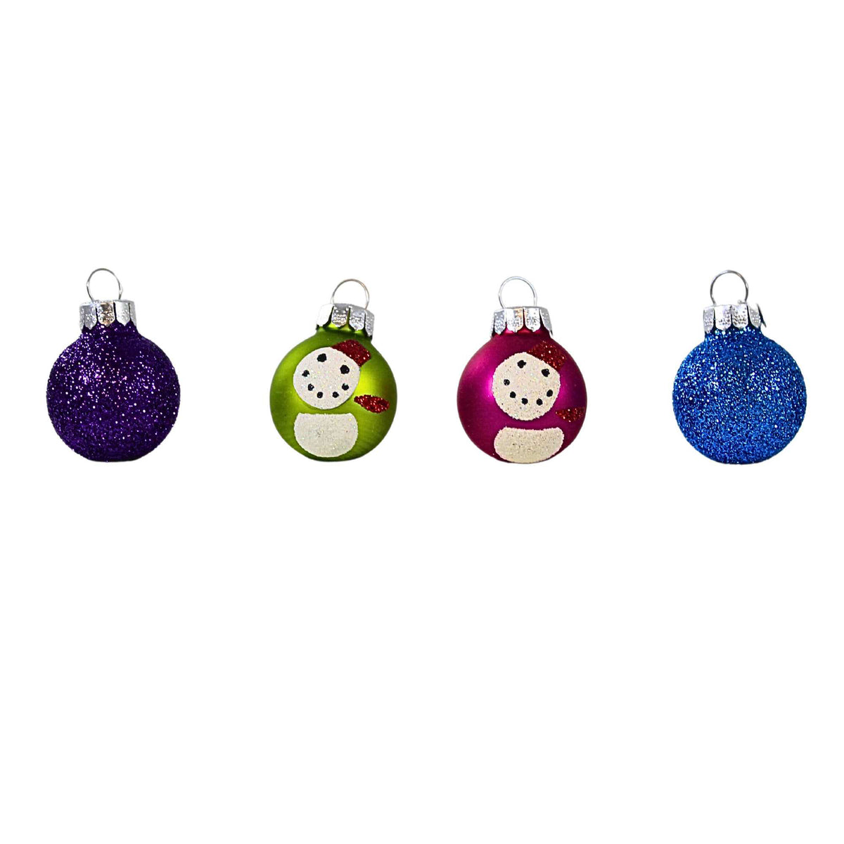(62105) Glittered Bright Snowmen Ball Ornament Set