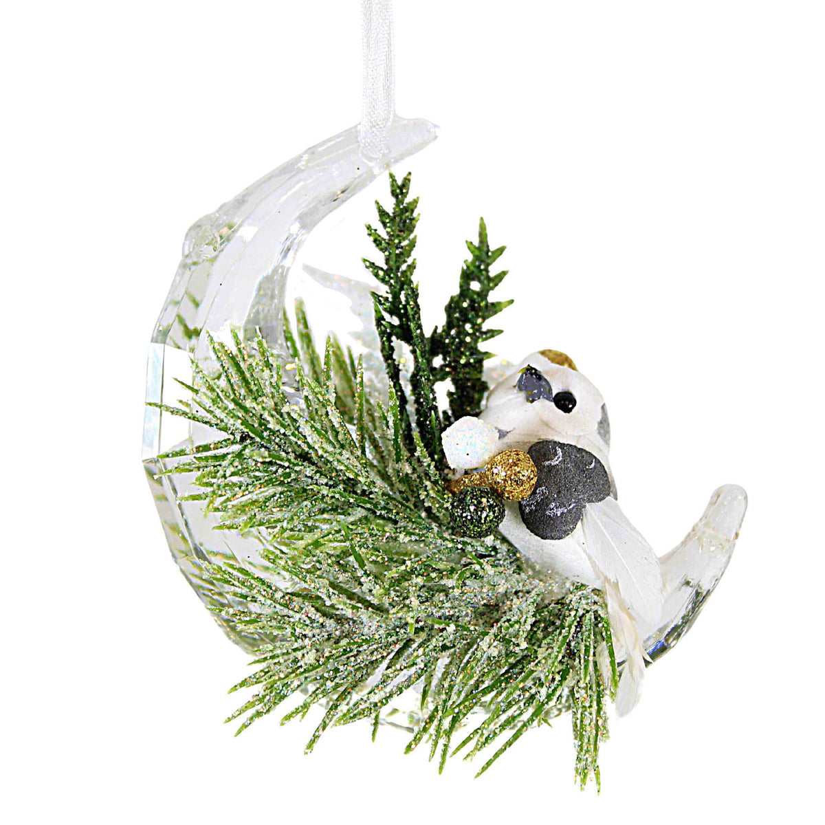 (62139) Owl Crescent Moon Ornament