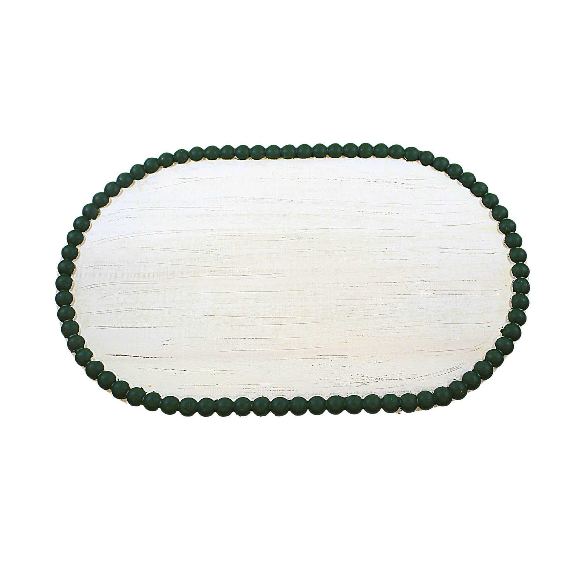 62156 Green Beaded Edge Oval Riser Tray Med. CX181801M