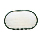 Ganz Green Beaded Edge Oval Riser Tray Med. - One Decorative Tray 9.75 Inch, Wood - Vintage Rustic Seasonal Cx181801m (62156)