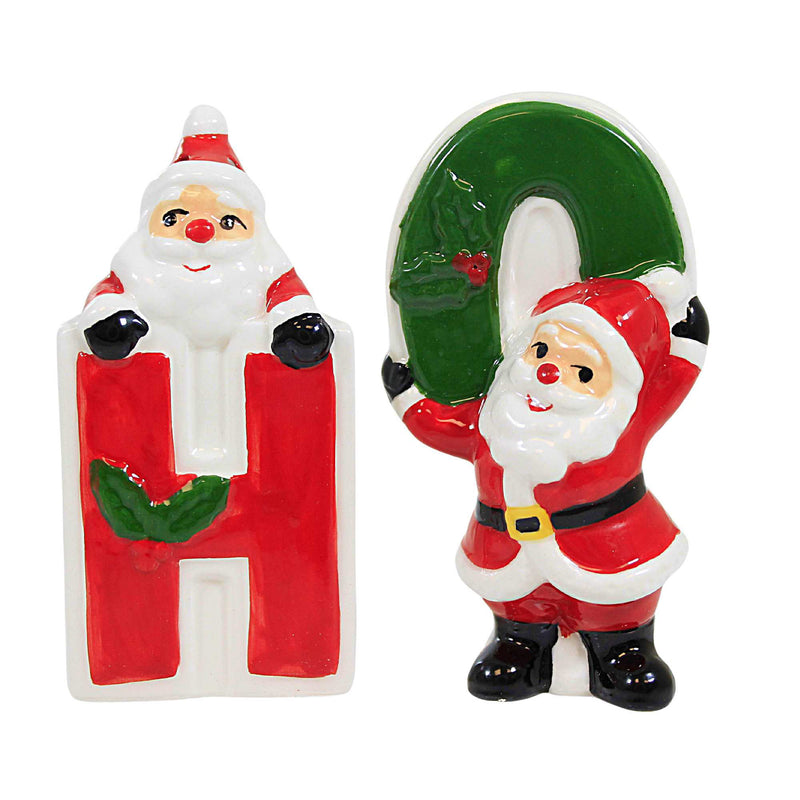 Ganz Holiday Santa Salt & Pepper Shaker Set - One Set Salt & Pepper Set 4 Inch, Dolomite - Ho Ho Holiday Jolly Mx190394 (62163)
