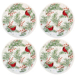 Ganz Cardinal Snack Plates - Set Of Four Snack Plates 7.75 Inch, Dolomite - Dessert Salad Appetizer Mx181401 (62165)