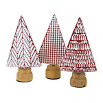 Ganz Embossed Red Trees - Three Metal Trees 5 Inch, Metal - Triangle Holiday Red & White Cs177171 (62187)