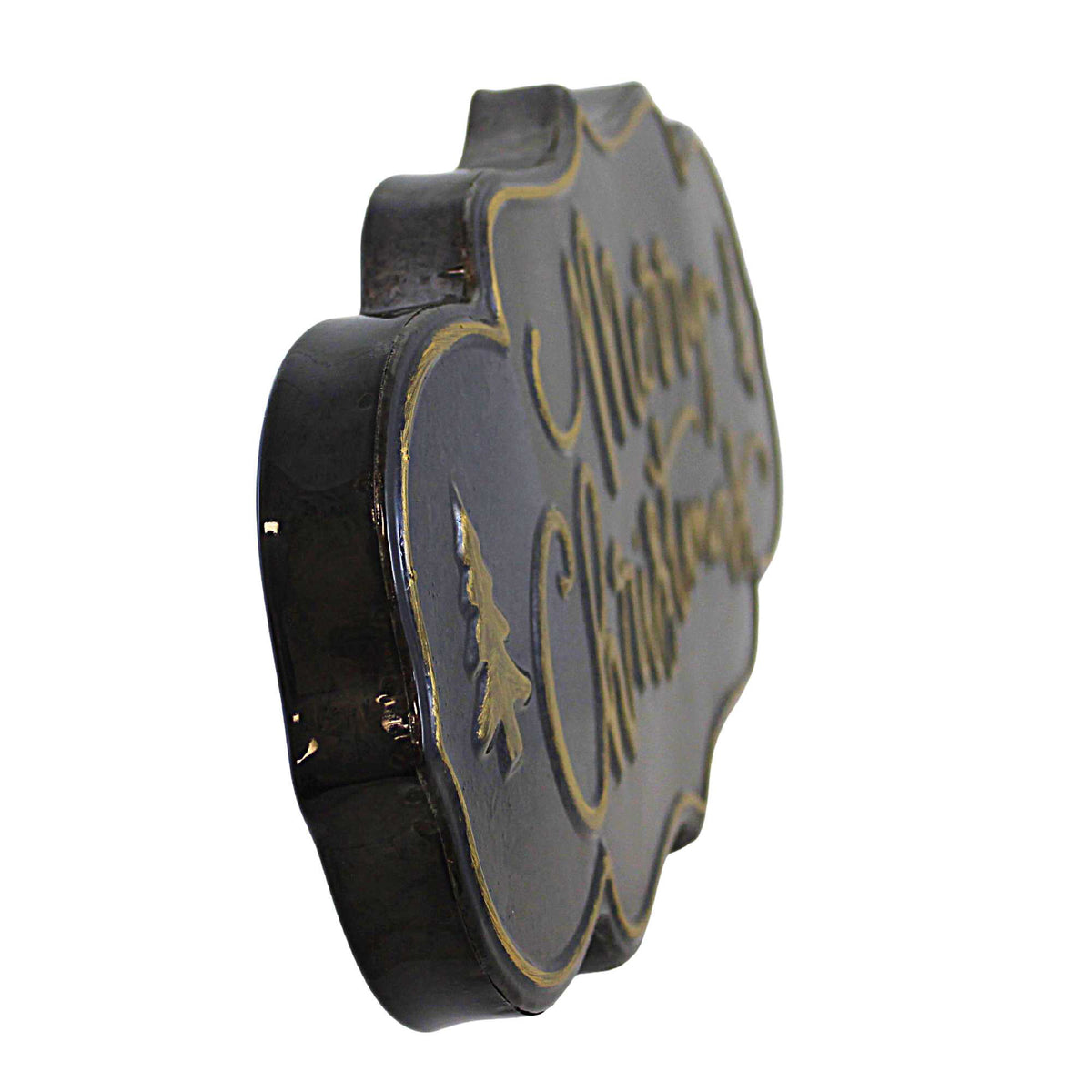 Ganz Gunmetal With Gold Embossed Merry Christmas Wall Decor - - SBKGifts.com