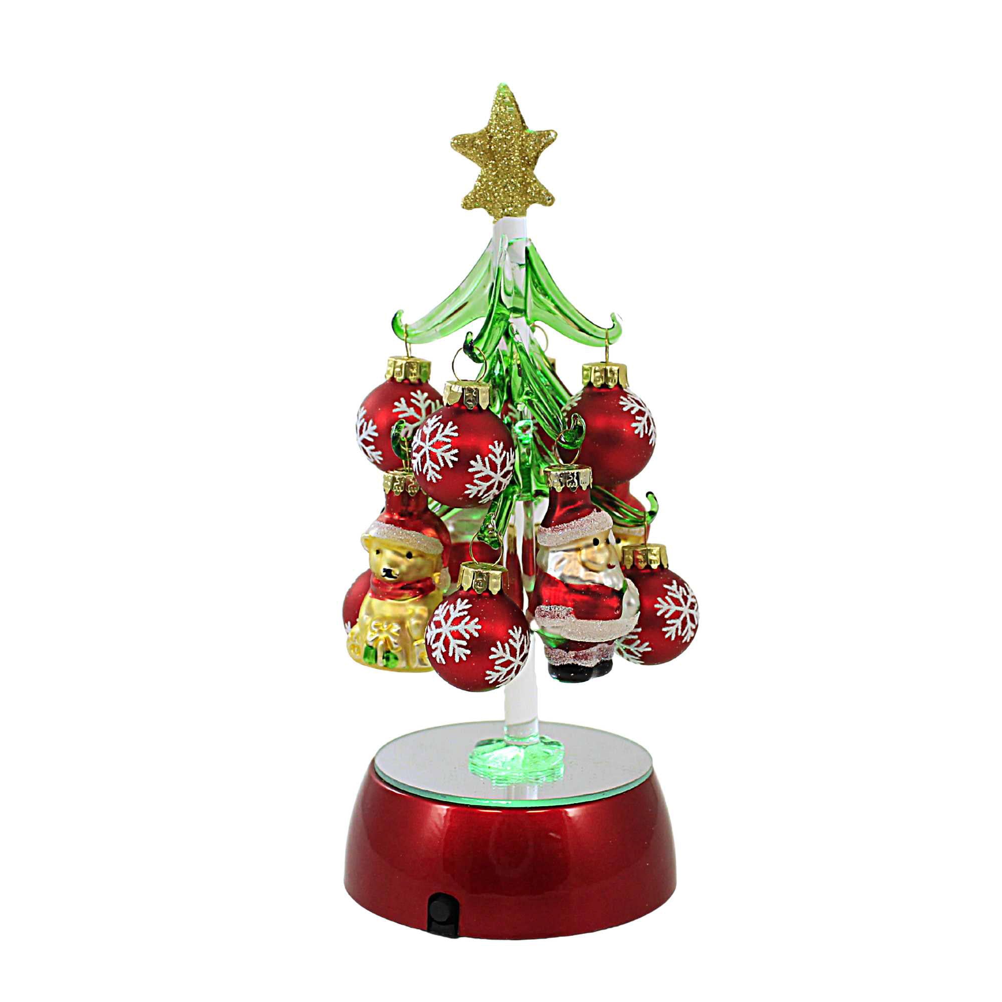 ハン christmas evel④ Ganz Light Up Christmas Tree With Ornaments - One Glass Tree With