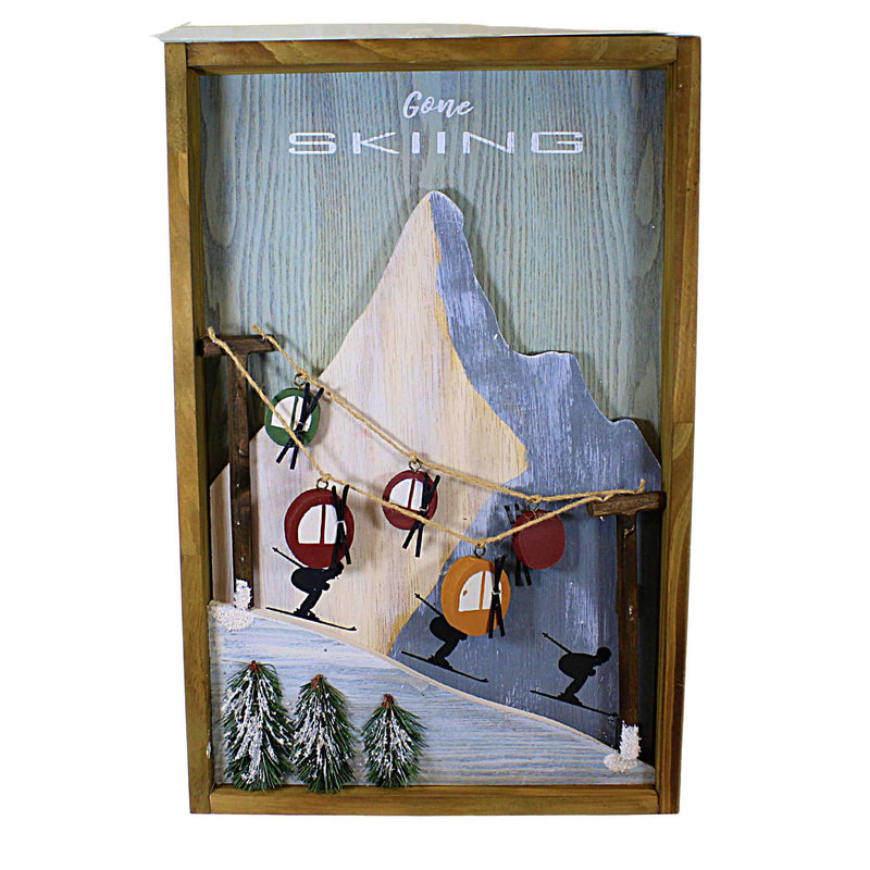 Ganz Gone Skiing Wall Decor - One Wood Sign 20 Inch, Wood - Slopes Lifts Snow Downhill Mx180373 (62204)