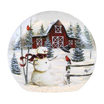 Stony Creek Windy Day Lighted Orb - One Lighted Orb 13.5 Inch, Glass - Red Barn Snowman Cardinal Wds3288 (62263)