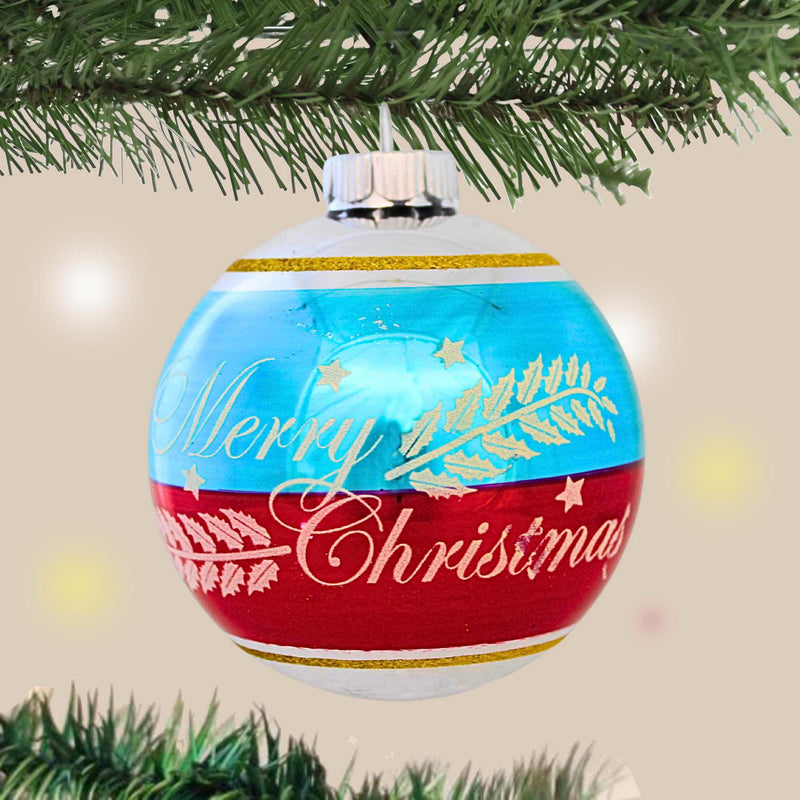 Christopher Radko Merry Christmas Flocked Ball - - SBKGifts.com
