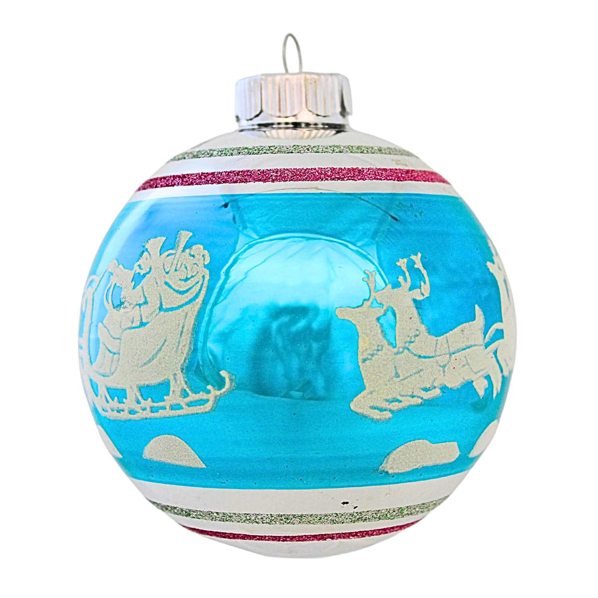 Christopher Radko Sleigh Flocked Ball Ornament - - SBKGifts.com