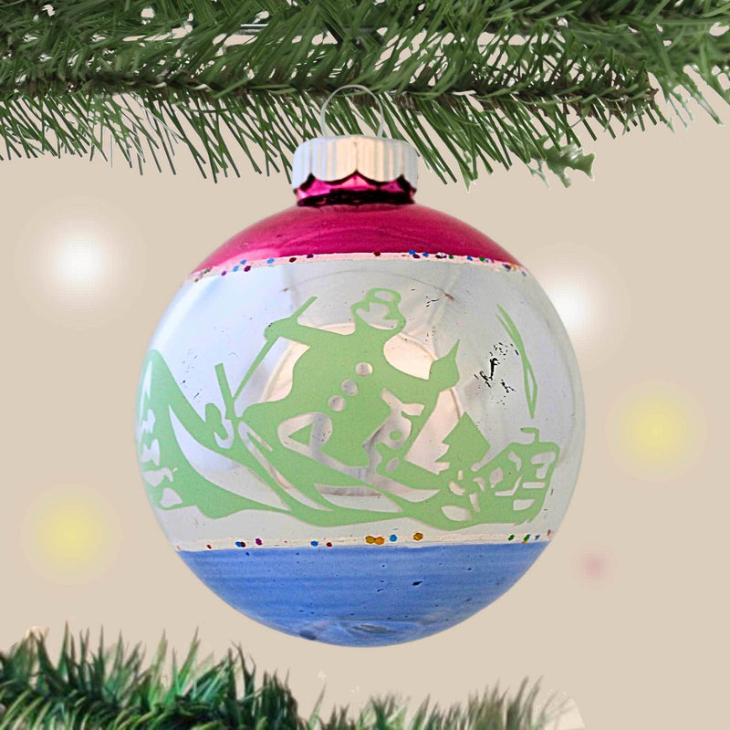 Christopher Radko Snowman Skiing Ornament - - SBKGifts.com