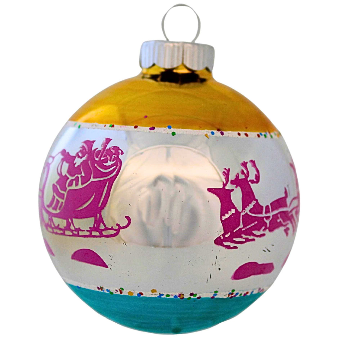 Christopher Radko Santa Sleigh Reindeer Ornament - - SBKGifts.com