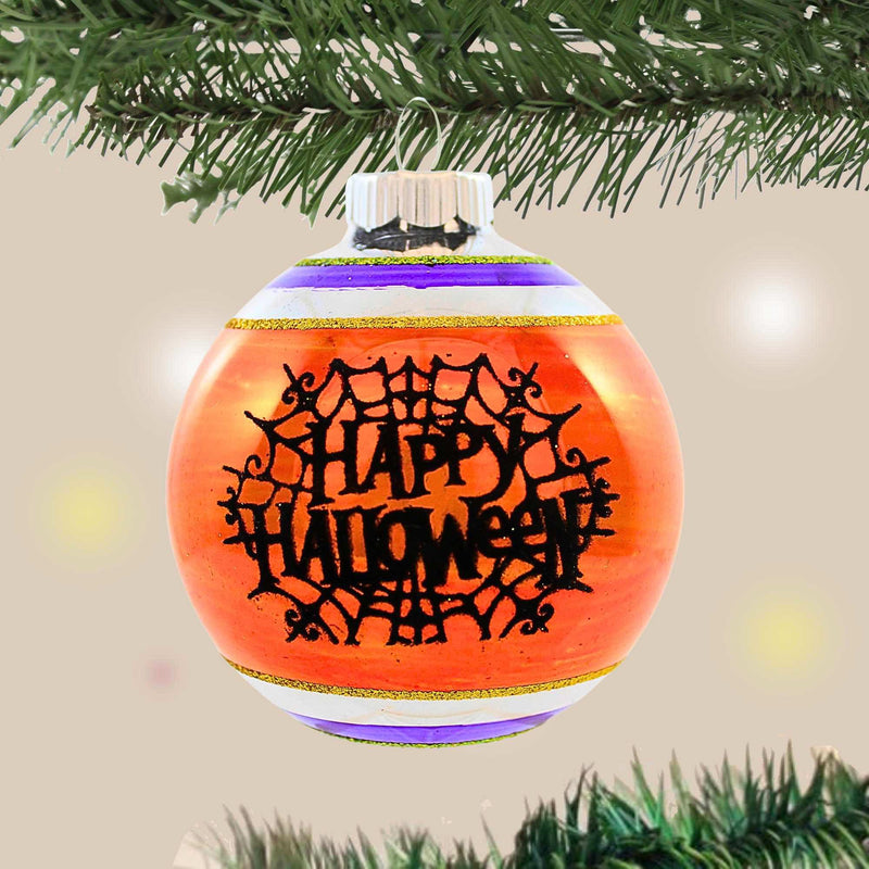 Christopher Radko Halloween Flocked Ball Ornament - - SBKGifts.com