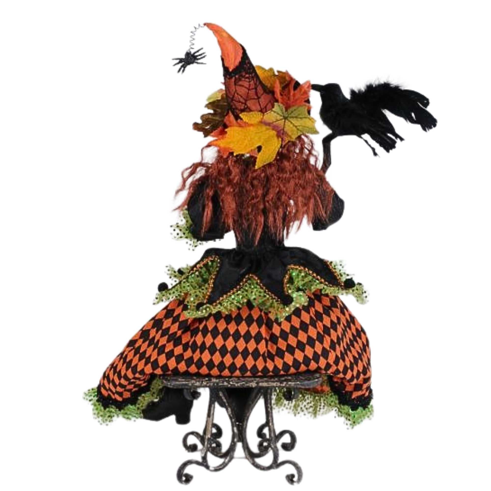 Karen Didion 26.00In Whimsy Wendy Sitting Witch, Plastic, Crow