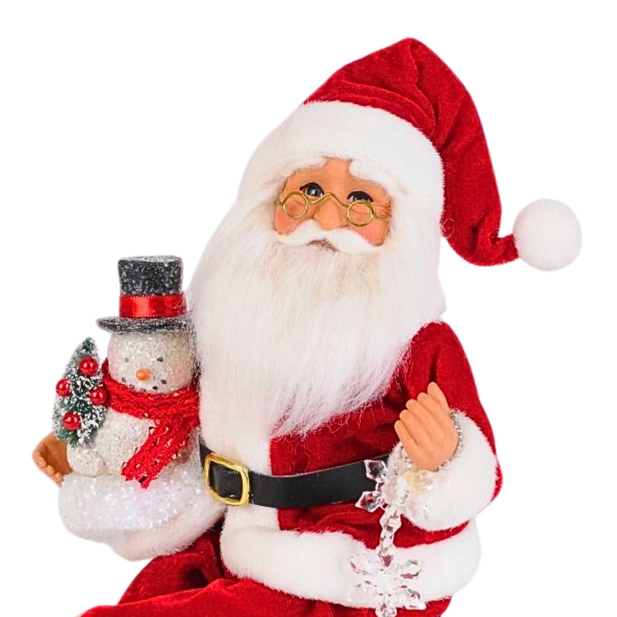 Karen Didion Top Hat Santa - One Santa Figurine 10.5 Inch, Plastic