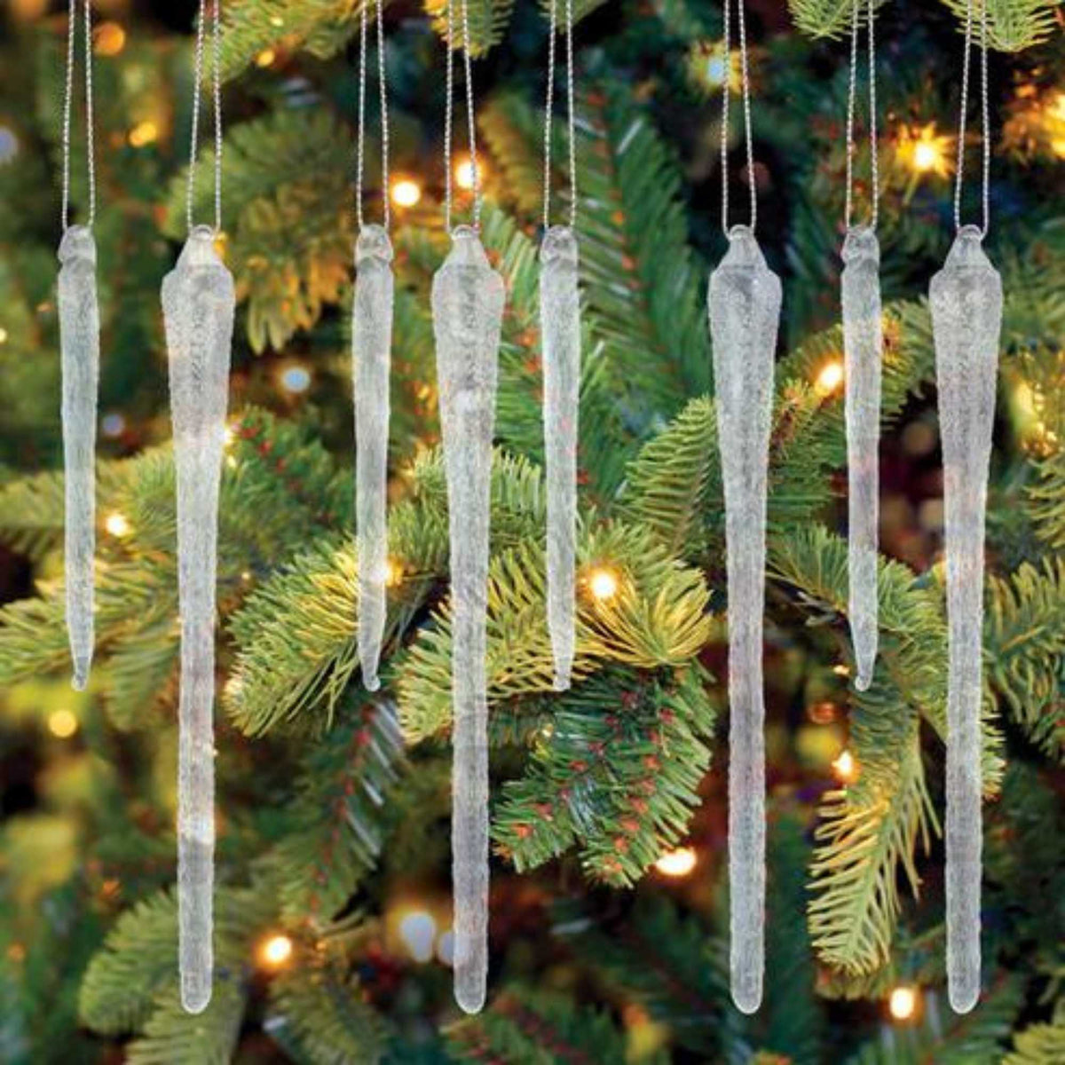 Old World Christmas Frosty Glass Icicles St/6 - - SBKGifts.com