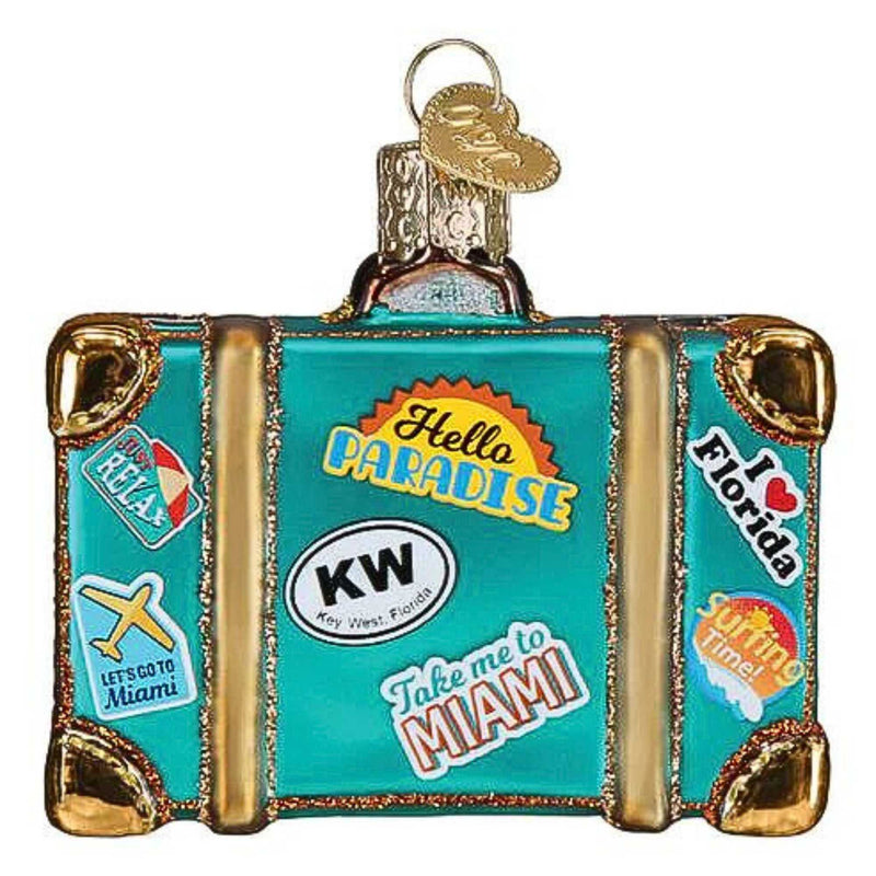 Old World Christmas Miami Suitcase - - SBKGifts.com