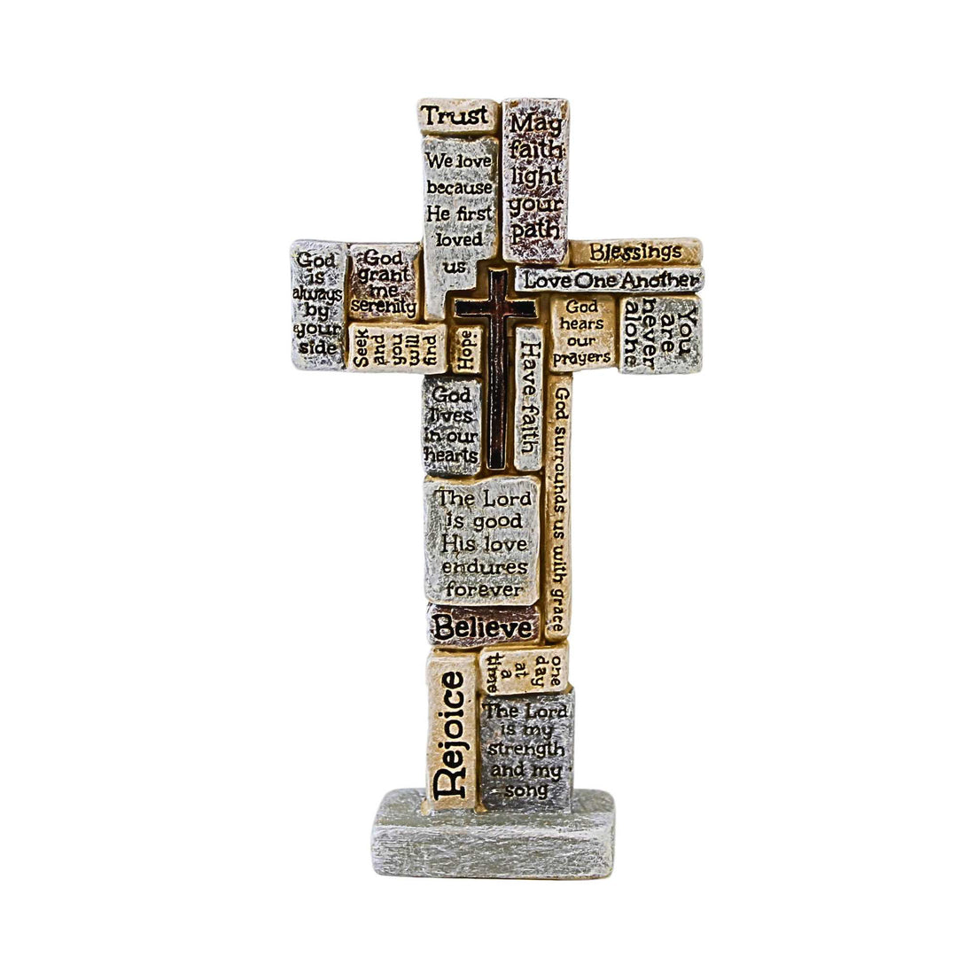 Roman 4.25In Crossword Keepsake, Polyresin, Rejoice Trust Believe