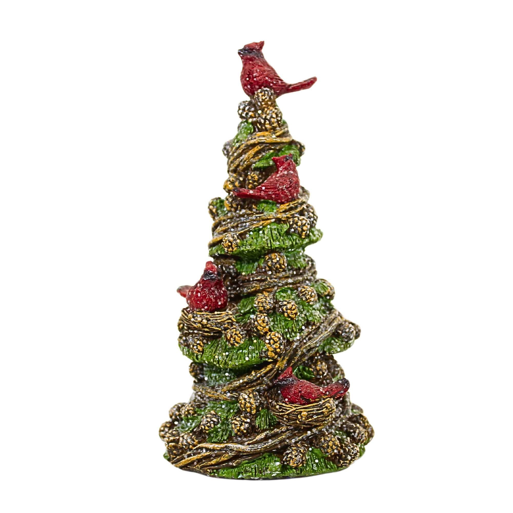 ROMAN Pinecone Tree With Cardinal
