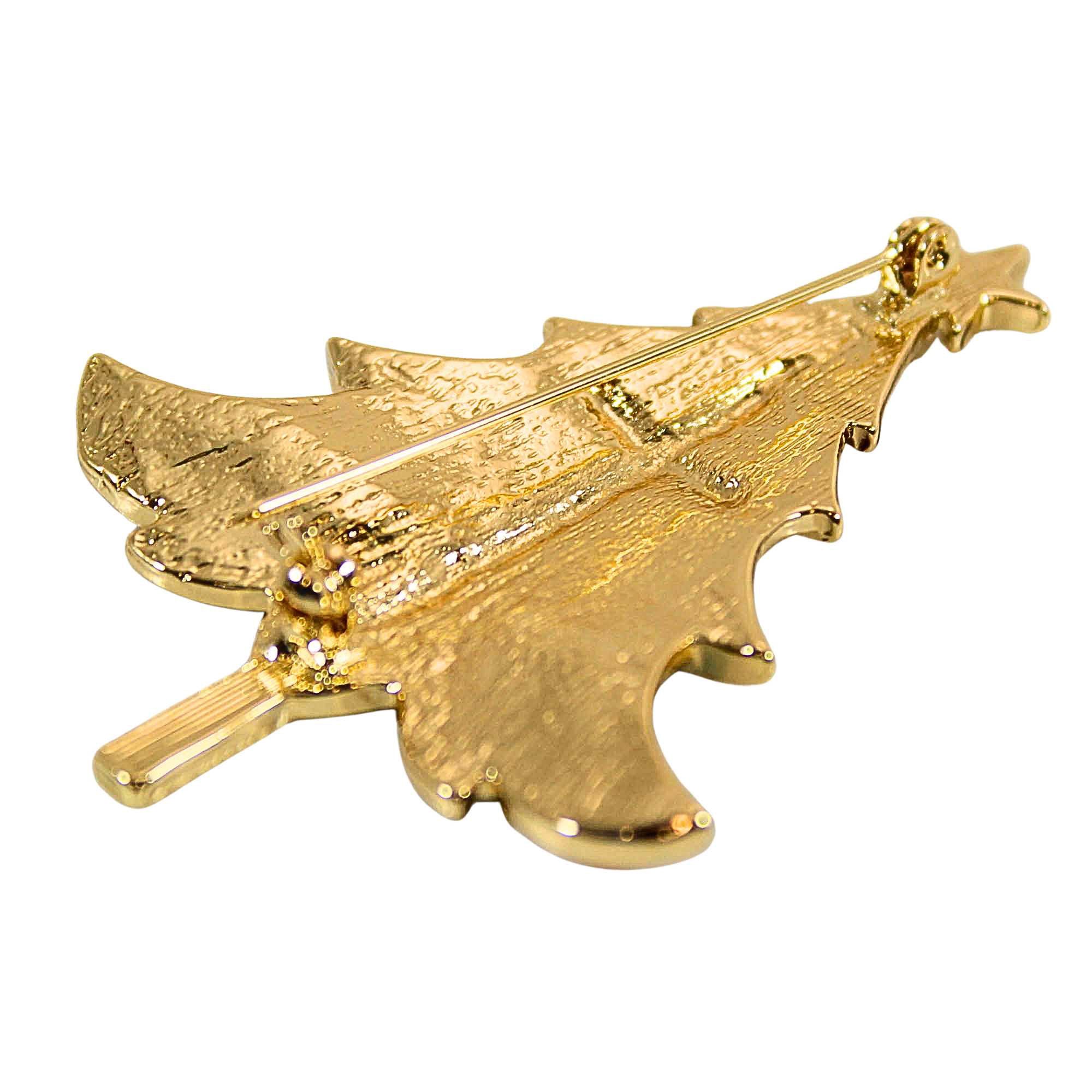 Roman 2.50In Christmas Cross Tree Pin, Metal, 18K Gold Plate 13468