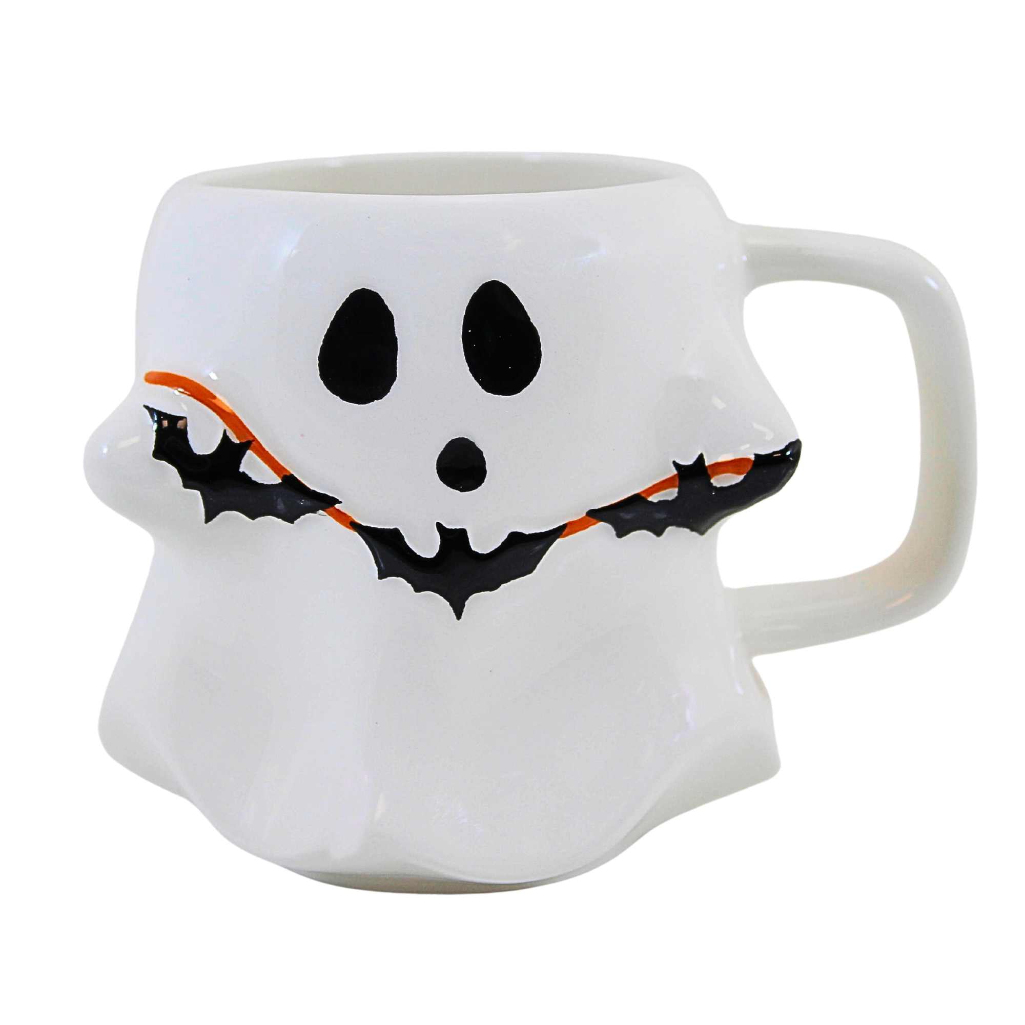 Tag 4.00In Halloween Ghost Mug, Earthenware, Bats G18514
