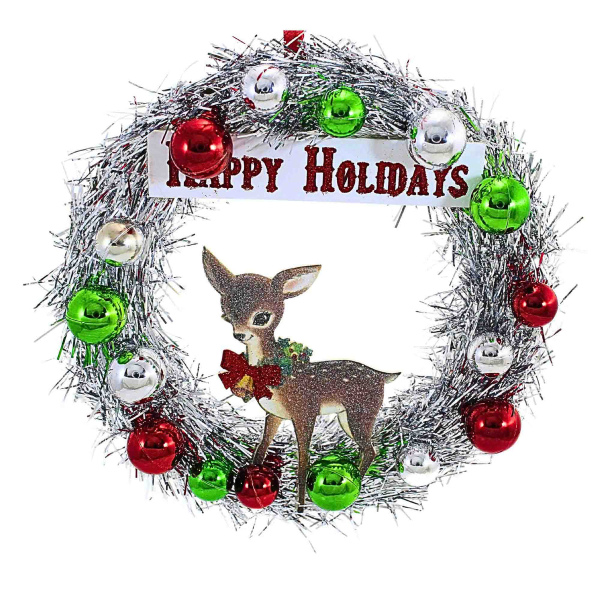 (62553) Vintage-Looking Tinsel Wreath