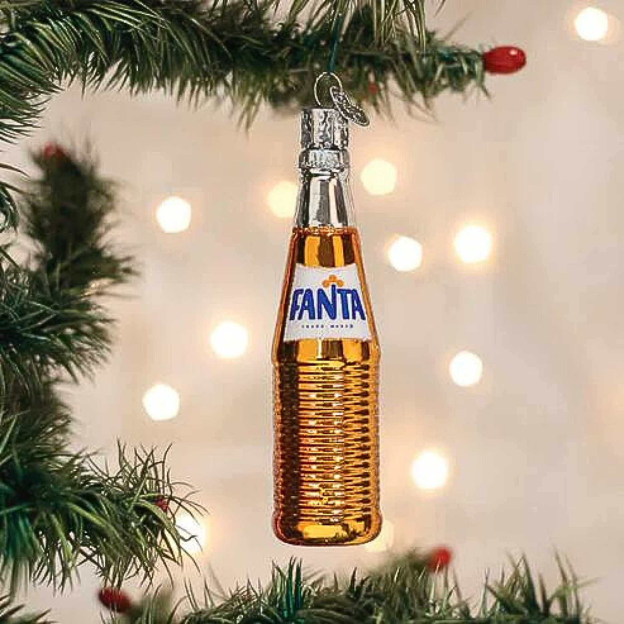 USA VINTAGE Fantaファンタ 樹脂製ボトルキャリー アメリカ当時物 Old World Christmas 4.25In Fanta Bottle, Glass, Orange Soda 32635
