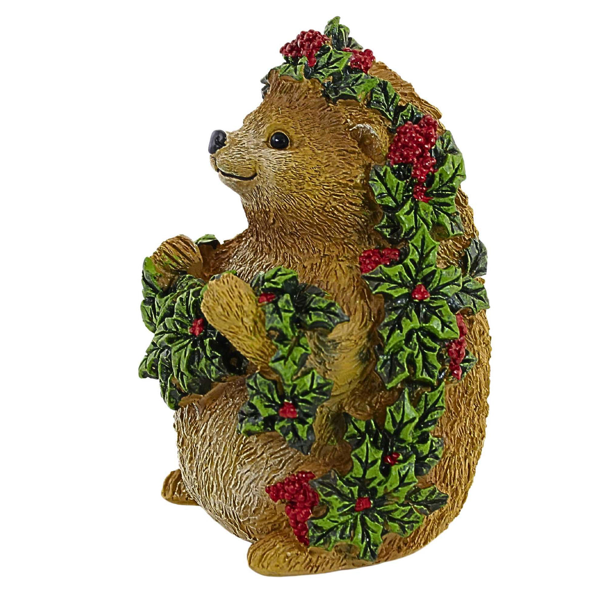 Roman Hedgehog With Holly Garland - - SBKGifts.com