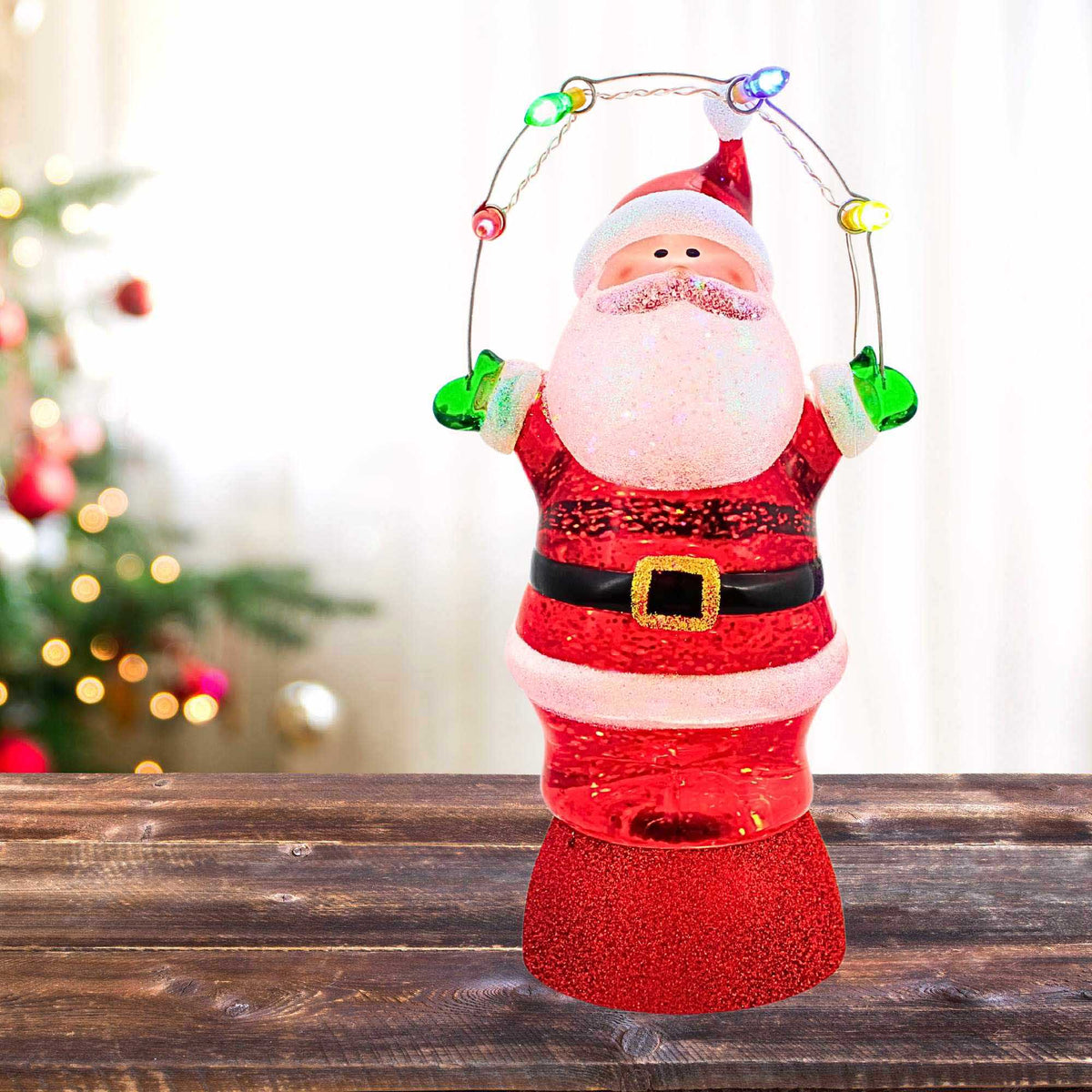 Roman Swirling Santa With Lights - - SBKGifts.com