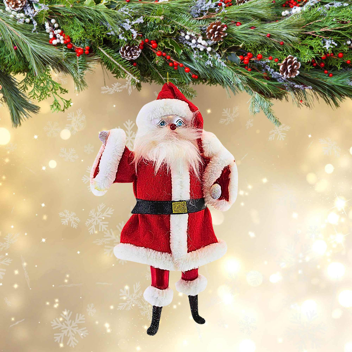 De Carlini Italian Ornaments Jolly Ole' St. Nick - - SBKGifts.com