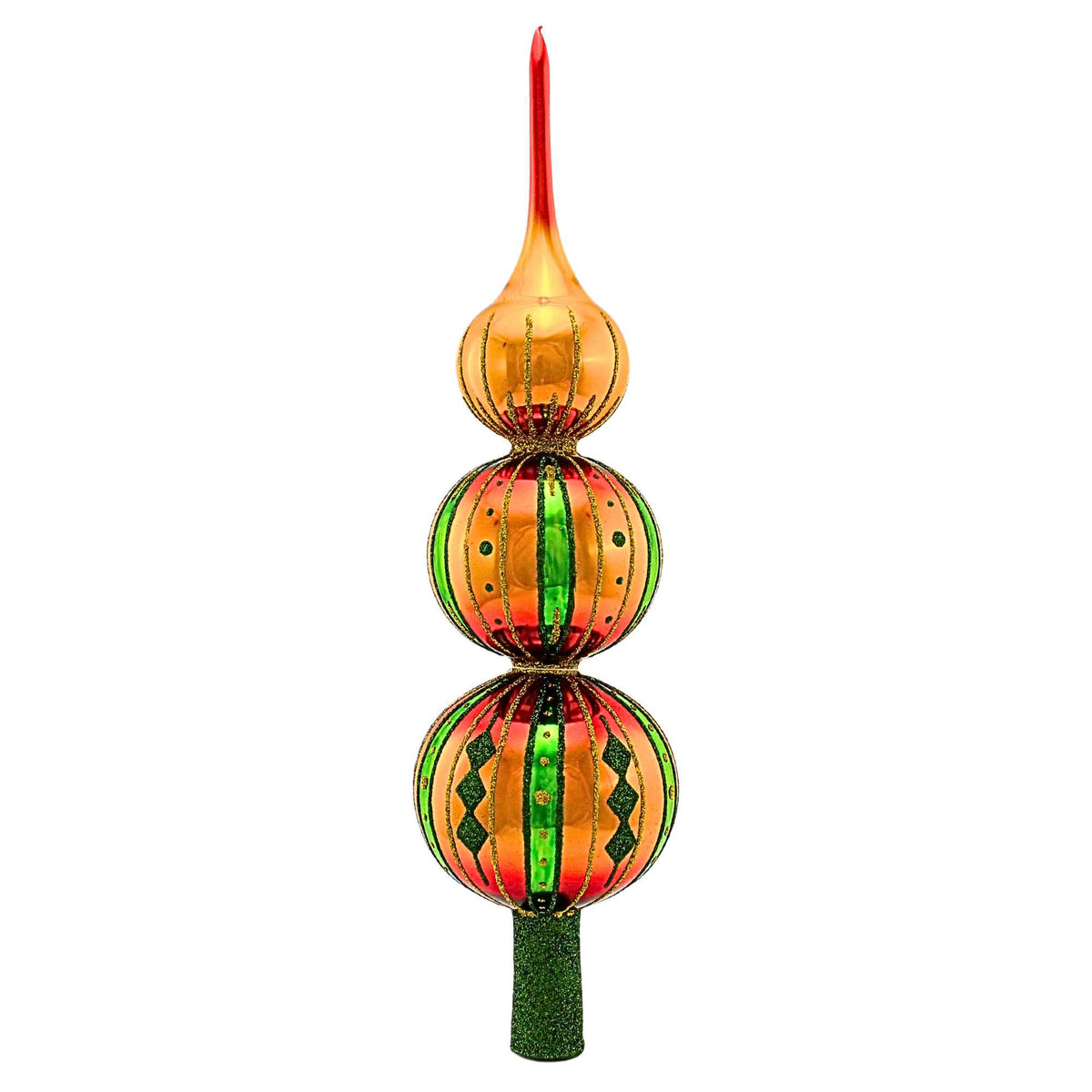 (62729) Gold & Green Tree Topper